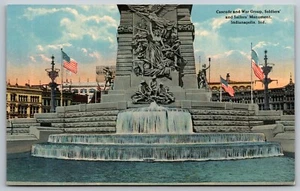 Postal Cascada y Grupo de Guerra Soldados y Marineros Mon. Indianápolis Ind. *8981 - Imagen 1 de 2