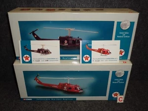 TEXACO CORGI HELICOPTER Set HUEY IROQUOIS CHOPPERS RED & BLACK DIECAST 1:50 - Picture 1 of 9