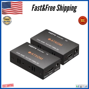 HDMI Over Ethernet Extender Over Cat 5e/6/7 LAN Cable Up to 200Ft Full HD, (USA) - Picture 1 of 24