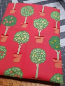 CathyLoo David Textiles Coral Fruit Trees Quilters Cotton Fabric BTHY - Picture 1 of 3