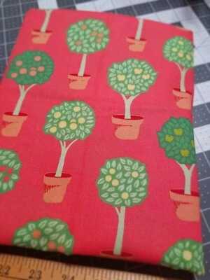 CathyLoo David Textiles Coral Fruit Trees Quilters Cotton Fabric BTHY - Image 1 of 3