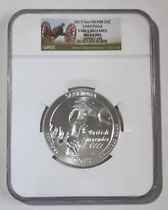 2015 Saratoga 5oz Silver .999 NGC MS69 DPL America The BeautifulP - Picture 1 of 2