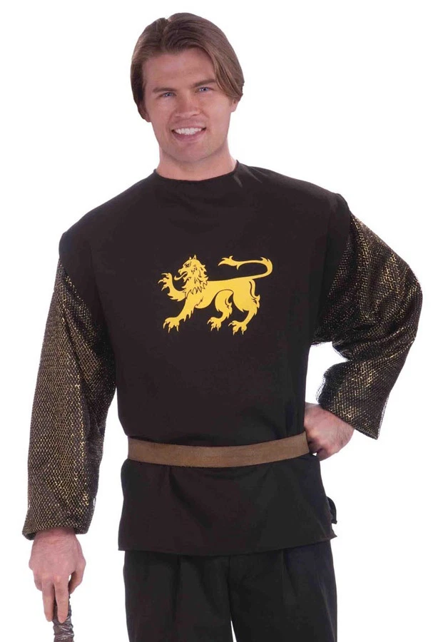Camisa de caballero medieval negra para hombre camisa de polietileno con cota de malla sintética  Foto 1 de 1