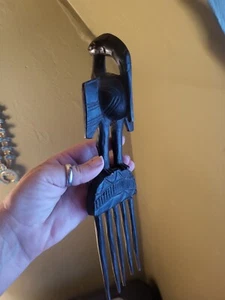 African Hornbill Bird Antiques tribal Wooden Comb Hand carved Senufo Ivory Coast - Picture 1 of 11