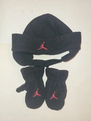 Nike Jordan 2 Piece Cap/Beanie Gloves Set Toddler Infant Black  Jumpman - Image 1 of 4