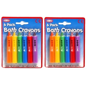 Crayones de baño lavables para niño pequeño bebé niño divertido juego juguete educativo paquete de 2 - Imagen 1 de 8