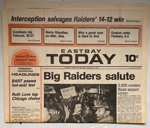 Original Newspaper Raiders Over Browns January 5 1981 - Picture 1 of 3