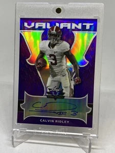 Calvin Ridley 2018 Leaf Valiant Rookie RC púrpura automático Alabama #BA-CR SP/15 - Imagen 1 de 13