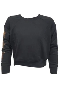 TEREZ Girl's Black Outline Stars Sweatshirt #32748403 Large NWT - Picture 1 of 2
