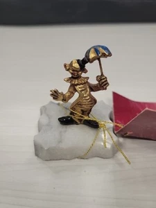 Goldfarbene Miniatur Clown mit Regenschirm George Good Corp Figur schneller Versand! - Bild 1 von 6