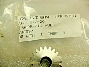Pic Spur Gear 303 Acero Inoxidable G77-20 Pin Buje 3/8" Diámetro Nuevo - Imagen 1 de 4