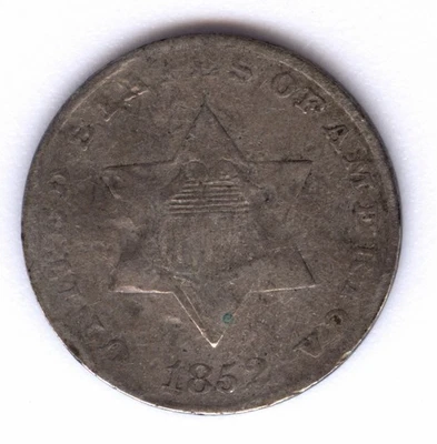 1852 Three-Cent Pieces + Silver + No Reserve! - Image 1 of 2