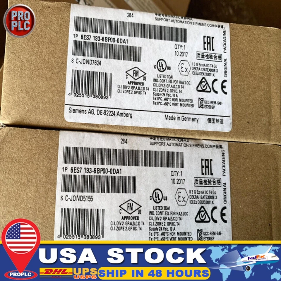 New Siemens SIMATIC ET 200SP 6ES7193-6BP00-0DA1 6ES7 193-6BP00-0DA1 - Image 1 of 1