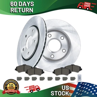11.89" Front Brake Rotors and Pads Fits Chrysler Town & Country Dodge Journey Foto 1 de 4