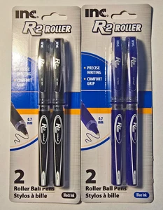Nuove penne a sfera INC R2 ROLLER 0,7 mm - confezione da 1 con penne 2 ct nere o blu Inc. R-2 - Foto 1 di 3