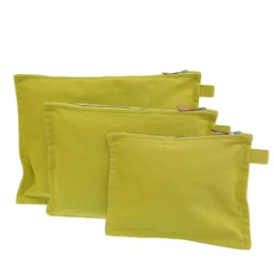 【3-teiliges Set】HERMES Bora Bora Tasche Gelb Kosmetiktasche Clutch Multi-Pouch - Bild 1 von 10