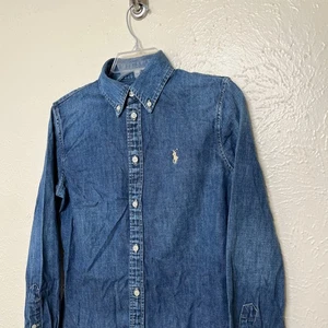 Camisa Polo Ralph Lauren Para Hombres S Azul Denim Calce Personalizado Manga Larga Western Work - Imagen 1 de 16
