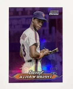 2024 Topps Stadium Club #148 Darryl Strawberry Purple Chrome Refractor /75 Mets - Picture 1 of 1