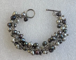PULSERA MULTICOLOR CHA PERLA PALANCA PLATA ESTERLINA #10 - Imagen 1 de 8