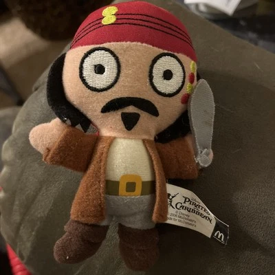 Pirates Of The Caribbean Jack Sparrow Mini Plush McDonalds Happy Meal Toy 2006 - Image 1 of 2