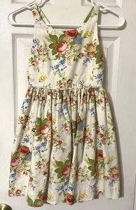 Polo Ralph Lauren Girls Sundress Size 6X Ivory Background Floral Vintage Look - Picture 1 of 12
