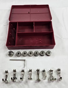 Lote de 16 bobinas de metal con guía de borde de pie prensatelas Bernina de colección - Imagen 1 de 15
