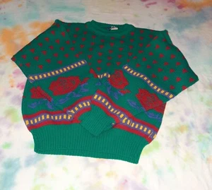Vintage Silver Unicorn Rose Sweater Shirt Girls - Picture 1 of 15