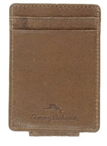 Tommy Bahama Mens Leather Card Case Wallet (Cognac)