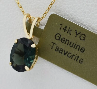 COLGANTE TSAVORITA GENUINO 1,88 quilates ORO 14k - Valoración de certificado gratuita Foto 1 de 4