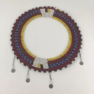 Collar disco con cuentas hecho a mano Masai joyería tribal africana - Imagen 1 de 6