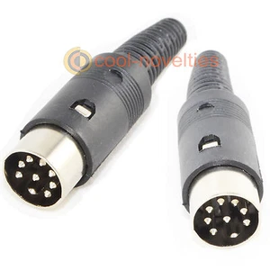 PACK OF 2 x 8 PIN "U" DIN 262 CONNECTOR FOR C64 / SEGA VIDEO PORTS (DIN 41524) - Picture 1 of 2