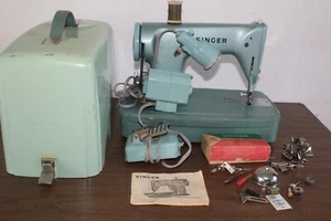 Singer Model No. 285J Vintage Sewing Machine W/ Extras - Picture 1 of 12