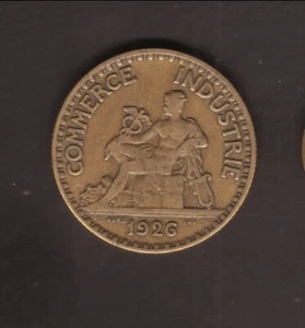 1926 France 2 Francs Chamber of Commerce Coin - Imagen 1 de 2