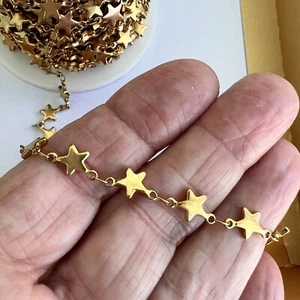 Sternkette vergoldet Edelstahl Sternkette für Halsketten Armbänder - Bild 1 von 4