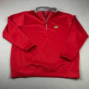 Chicago Blackhawks Sweater Men 2XL Red Quarter Zip Jacket NHL Hockey Antigua 1/4 - Picture 1 of 20