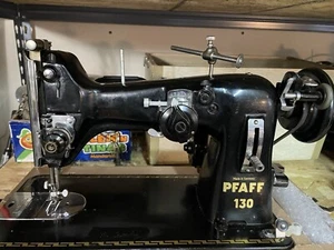 PFAFF 130 HEAVY DUTY SEWING MACHINE INDUSTRIAL-LEATHER-UPHOLSTERY-W/CASE - Picture 1 of 11