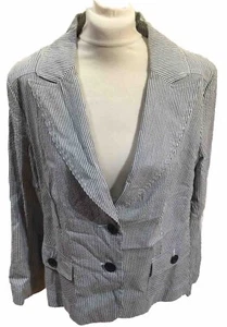 NEW LOOK INSPIRE White Mix Lined Cotton Jacket Blazer U.K. 18. FREE P&P - Picture 1 of 6