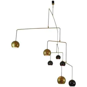 1950 MID CENTURY URCHIN BRASS SPUTNIK CHANDELIER UNIQUE STILNOVO KALMAR ITALIAN - Picture 1 of 6