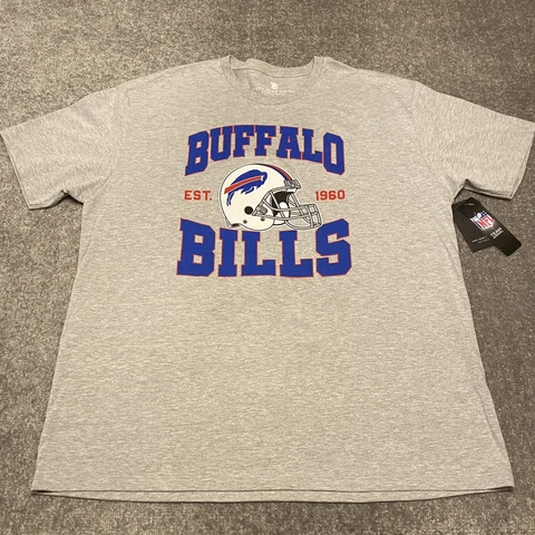 Junk Food Buffalo Bills Mens T-Shirt XXL Gray NFL Football Short Sleeve 2XL NWT Cover