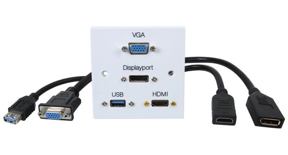 1 Bande Plaque Murale Avec HDMI/USB/VGA / Displayports Connecteurs - PELR0261 - Photo 1/1