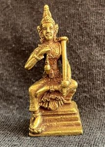 BOUDDHA DIVINITÉ ATTRIBUT Amulette figurine laiton Bouddhisme CAMBODGE b147 - Picture 1 of 6