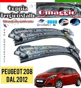 Kit 2 Spazzole Tergicristallo Anteriori Per Peugeot 208 (650 400)mm Flat - Foto 1 di 5
