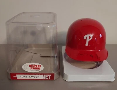 Tony Taylor Autographed Signed Phillies Riddell Mini Helmet - RARE! - w/COA - Image 1 of 3