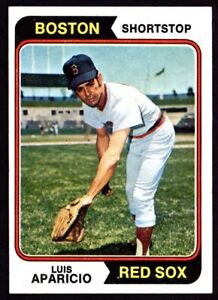 1974 Topps #61 Luis Aparicio - Boston Red Sox (stain) - EXMT - ID082