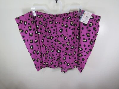 Nuevo Joyspun Dormir Corto Talla 3X 22 24 Púrpura Estampado Animal Bolsillos Cintura Elásticos Foto 1 de 4