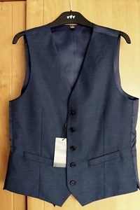 M & S Indigo Coloured Waistcoat With Stretch BNWT Size 44 Regular - Picture 1 of 4