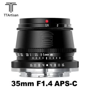 TTArtisan 35mm F1.4 APS-C Manual Focus Lens for Sony E Fuji X Canon EOS-M M4/3 - Picture 1 of 7