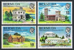 Bermuda 272-275, 275a, postfrisch. Mi 261-264, Bl.1. Bermudas Parliament,350,1970.Schiff. - Bild 1 von 2