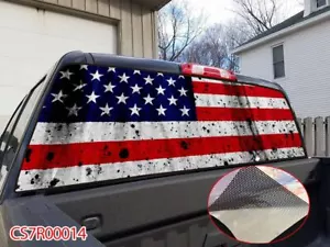 American Flag Pick Up Truck SUV Rear Back Window Graphics Decal Wrap Tint - Picture 1 of 7