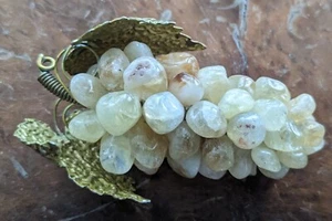 Vintage Citrin Stein Trauben Trauben Metall Blätter - Bild 1 von 8